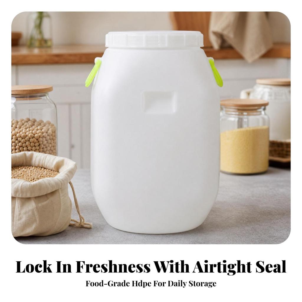 Long-Lasting Thick-Walled Food-Grade Container with Double Lid Versatile Square