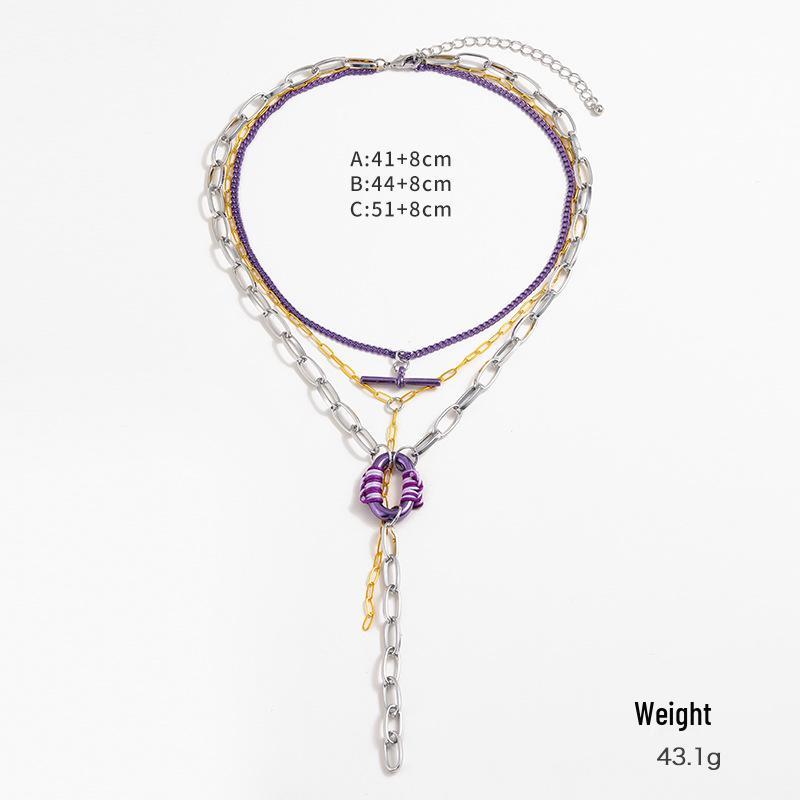 Kenjie Autumn/Winter Exaggerated Electrophoresis Layered Necklace for Women - European & American Cross-Border Fashion