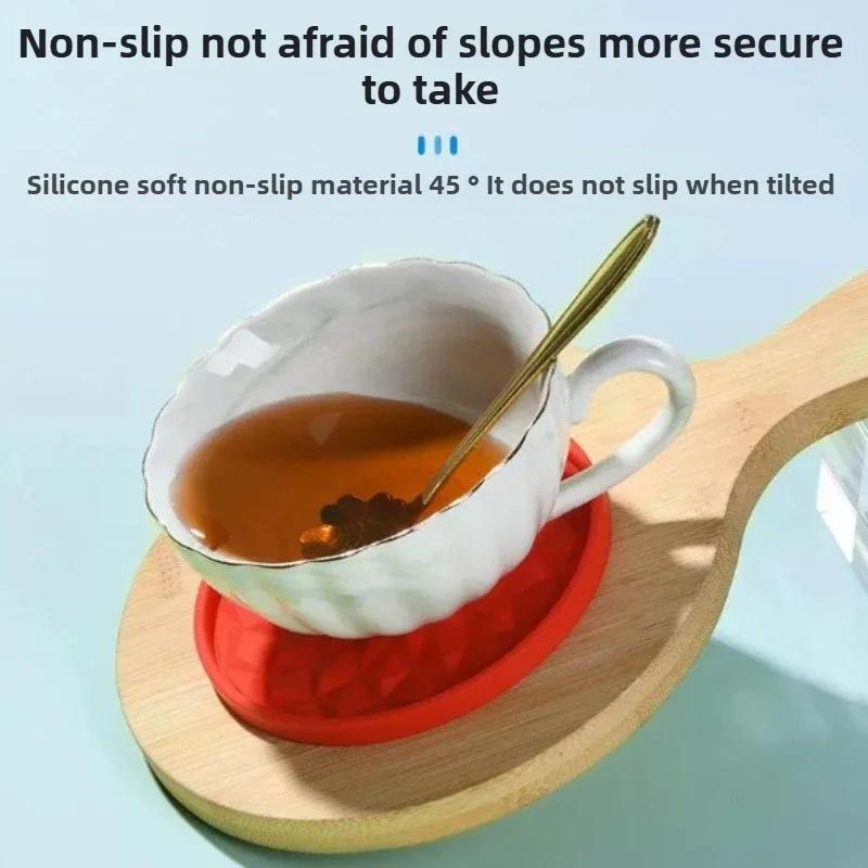 Random color hot selling silicone cup bottom seat anti slip heat-resistant durable thick anti slip diamond shaped non stick tray