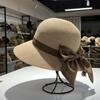 Elegant Bow Straw Hat Rear Split Design Sense Sweet Summer Sunshade Sunscreen Seaside Beach Hat Women