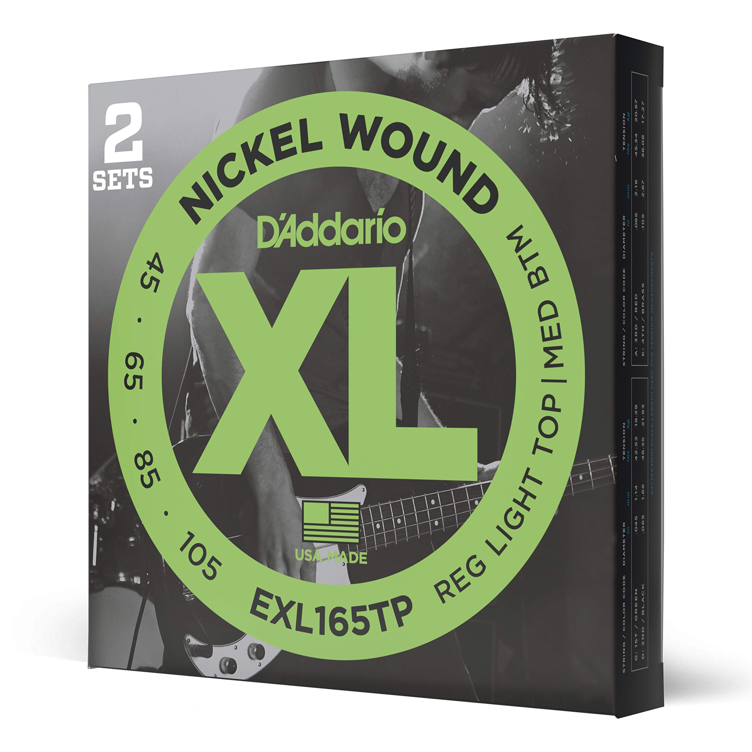 

Nickel Long Scale Bass Strings EXL165TP Pack D Addario .045-.105 2-set [ ]