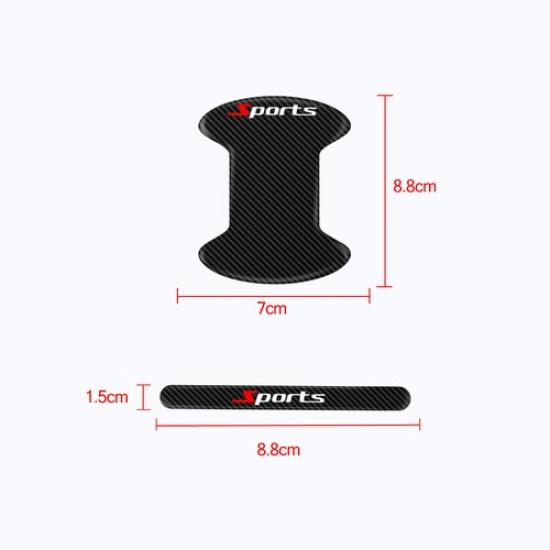 Car Door Handle Sticker Protector Film Door Bowl Anti-Scratch Guards Strip Black