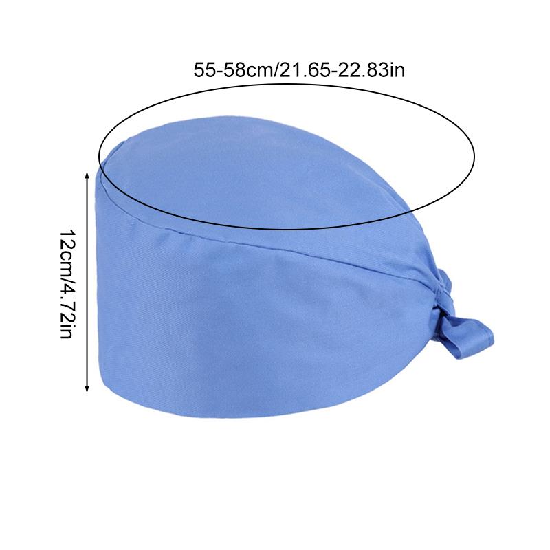 1PC Adjustable Work Cap Cotton Soft Breathable Solid Color Head Cover Medical Hat Surgical Cap Beauty Salon