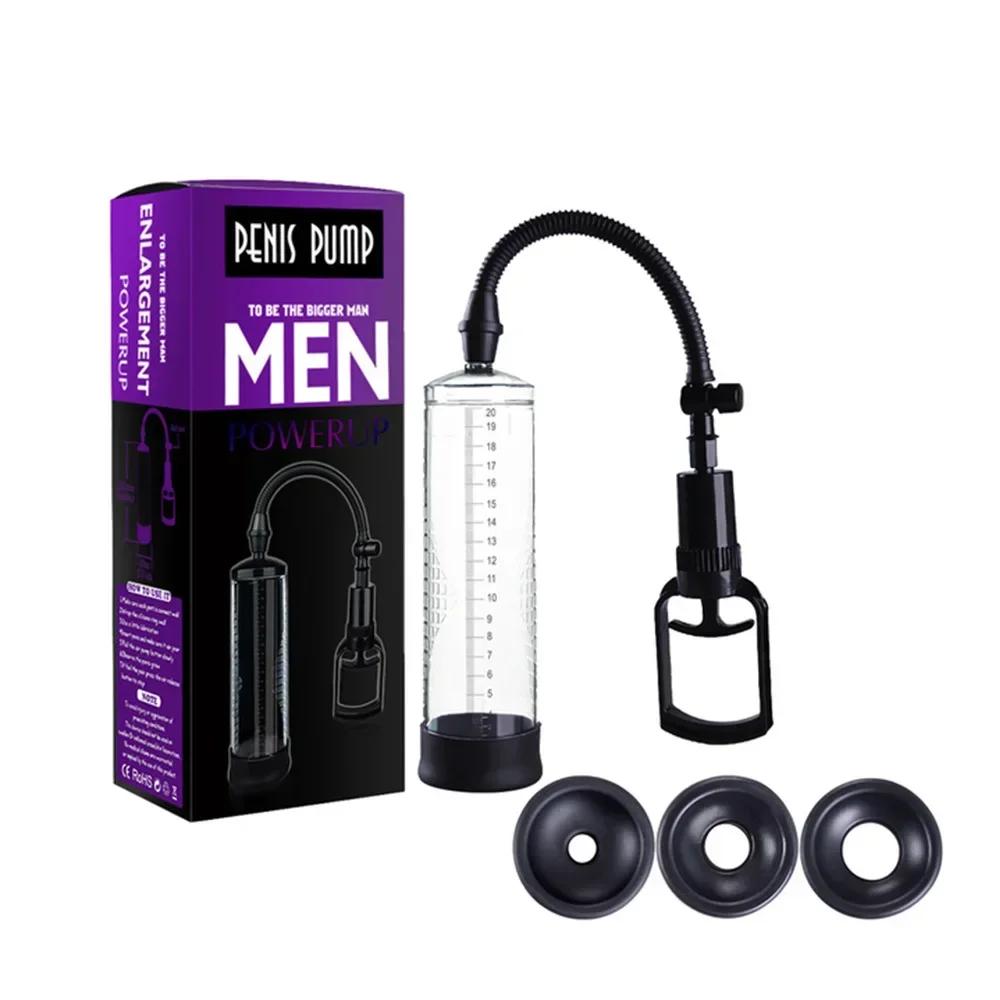 Penis Pump Sex Toys for Men Male Masturbator Penis Extender Vacuum Pump Penis Enlargement Enhancer Dick Trainer Massager Ring