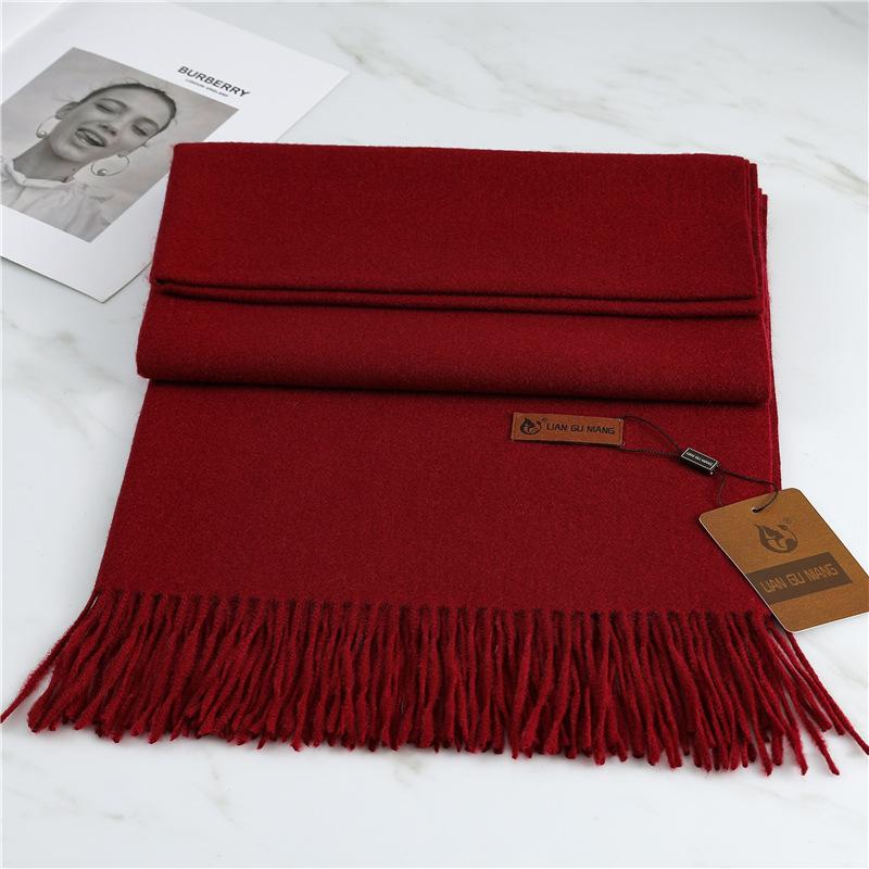 Scarf Imitation Cashmere 29 Colors Thick Warm Solid Color Scarf Shawl Women'S Winter Fashion Tassel Versatile Scarf Men
