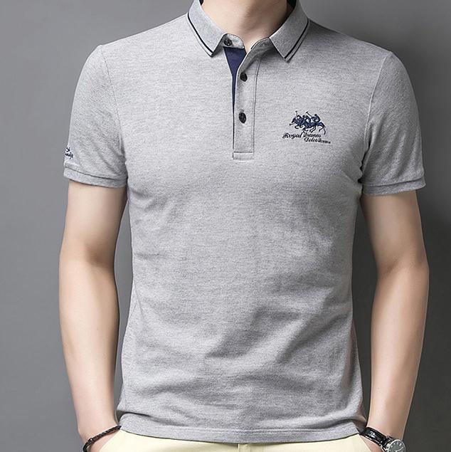 Summer Korean  Embroidered Polo Shirt Men's Luxury Top Casual Lapel Short Sleeve T-shirt Fashion Anti-wrinkle Men T Shirt