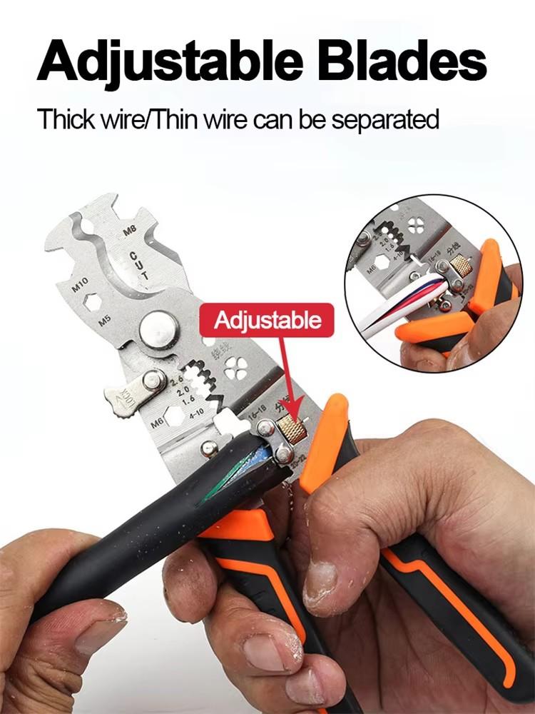28-in-1 Multifunctional Wire Crimper Plier Cable Cutter Adjustable Automatic Electrical Wire Stripping Pliers Terminal Hand Tool