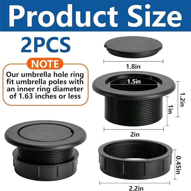 M-Modern-2 Inch Parasol Umbrella Hole Thicker Patio Table Hole Cover Insert Deck Table Umbrella Holes Plug