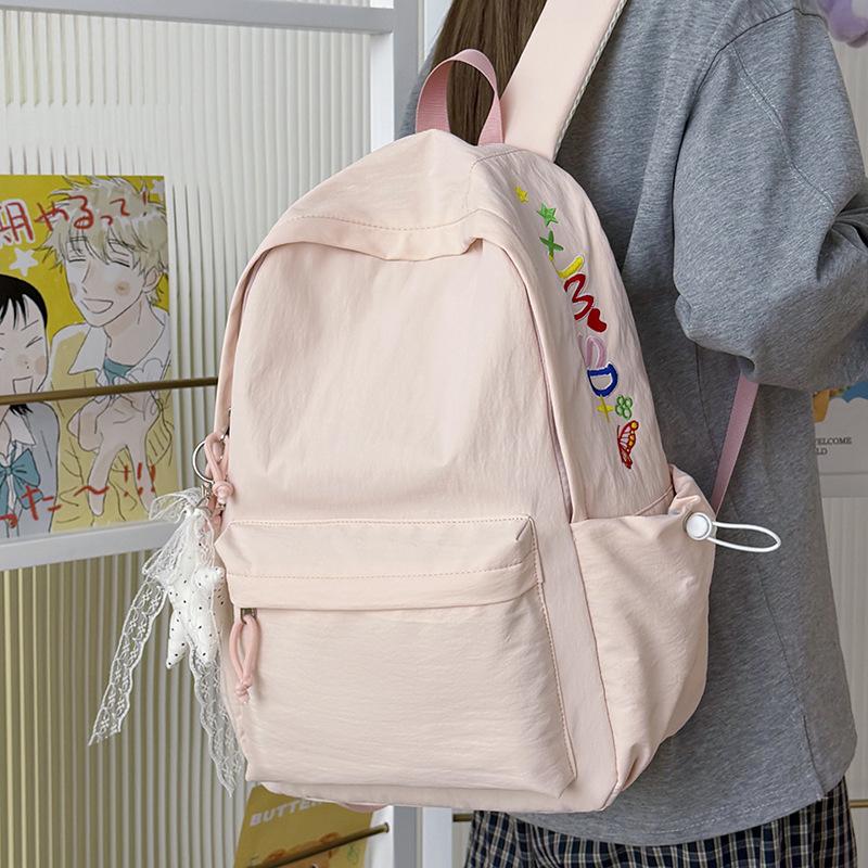 Schoolbag Women's Simple Large Capacity Travel Backpack Women's Leisure Tide Japanese Junior High School High School Student Backpack