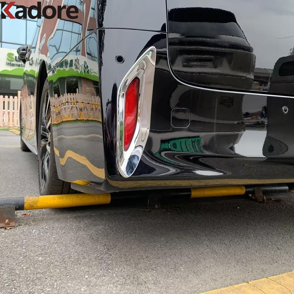 For Toyota Alphard Vellfire 2024 2025 2026 ABS Chrome Car Rear Fog Light Lamp Cover Trim Tail Foglight Bezel Trims Accessories