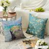Claude Monet Oil Art Cushion Cover Natural Linen Organic Fabric Double-Sided Printing Sofa Home Decor Gift Pillow Case