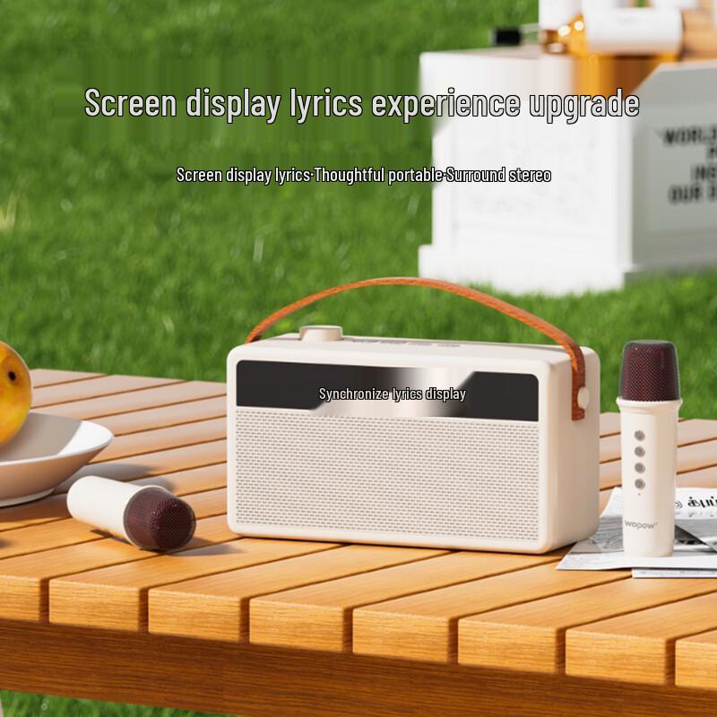 WOPOW Portable Bluetooth 5.3 Lyric Speaker with Dual Microphones (CN version)