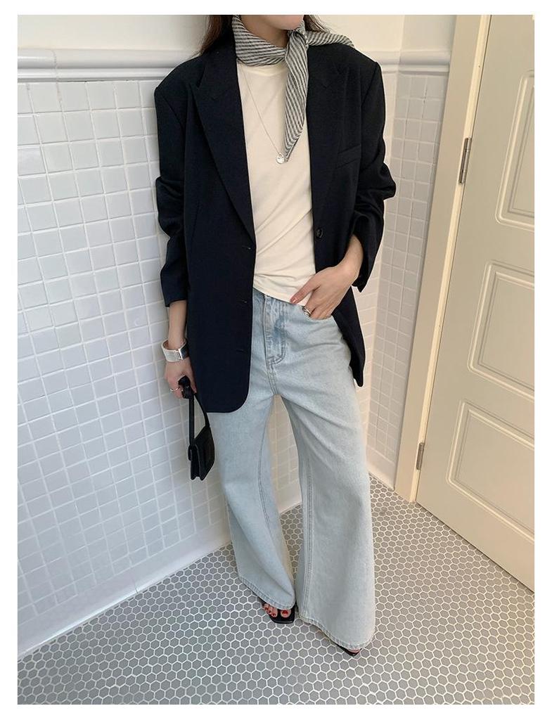 Yi En Ou Retro Micro-Flare Jeans for Women, High Waist Slimming Long Pants for Pear Shape, Long Legs Sequel