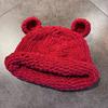 Solid Knitting Color Little Bear Ears Knit Wool Hats Women Fall Winter Wear