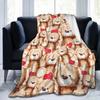 Cute Bear Doll Print Blanket Super Soft Four-Season Decorative Flannel Blanket