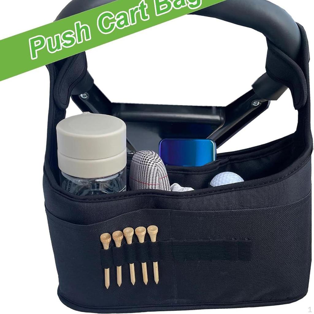 Golf Cart Bag Carry Front Tee Holder Spacious Large Capacity Wear Resistant Oxford Cloth Trolley