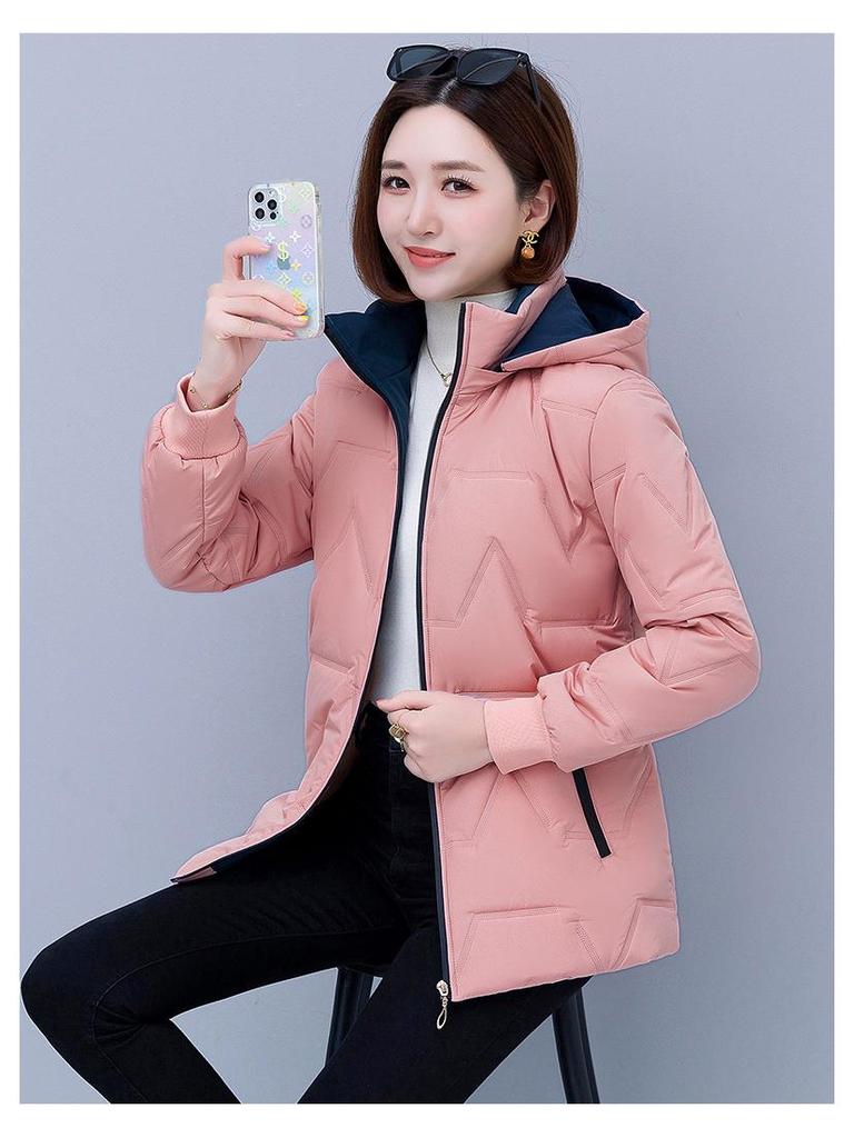 2024 Damska Zimowa Bawełniana Kurtka z Podszewką z Polaru: Ciepły, Pogrubiony, Krótki Styl na Wietnamski Nowy Rok