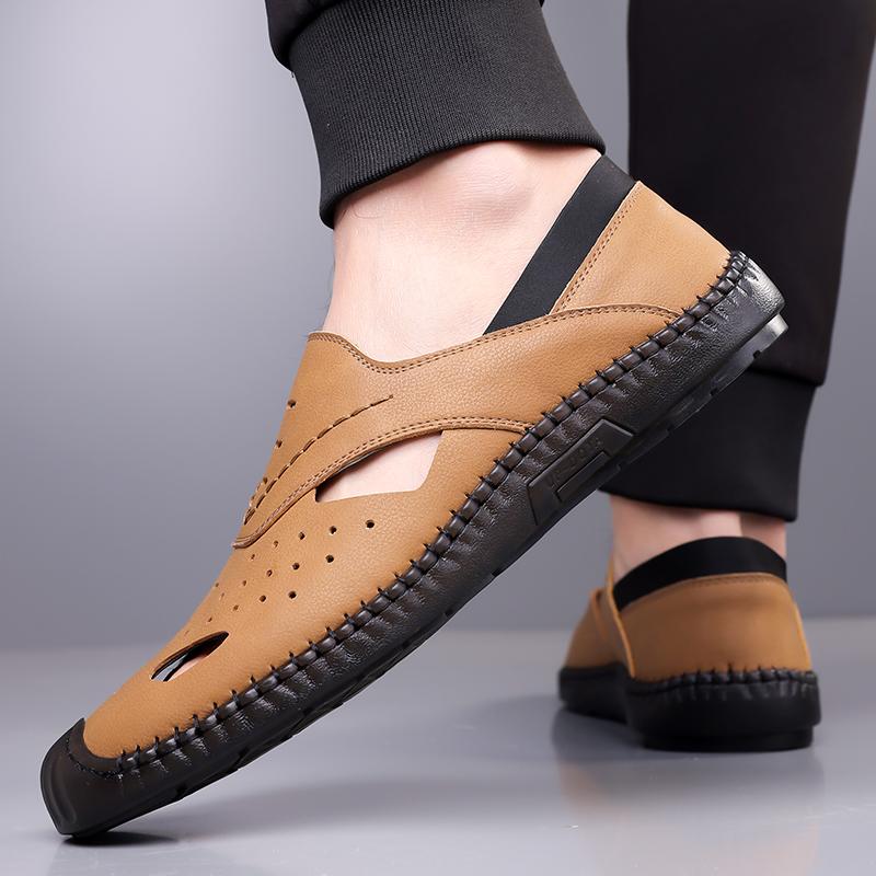 

2026 New Comfort Trendy Fashion Leisure Sports Breathable Lightweight Low Cut Outdoor Hooded Sandals for Men 38 жовтий