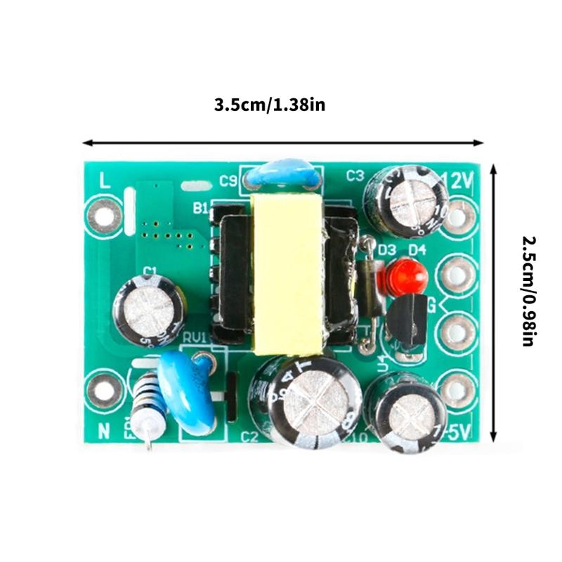 ACDC Converters Module with Two Outputs Transforming AC 110V 220V To DC5V and 12V for Use