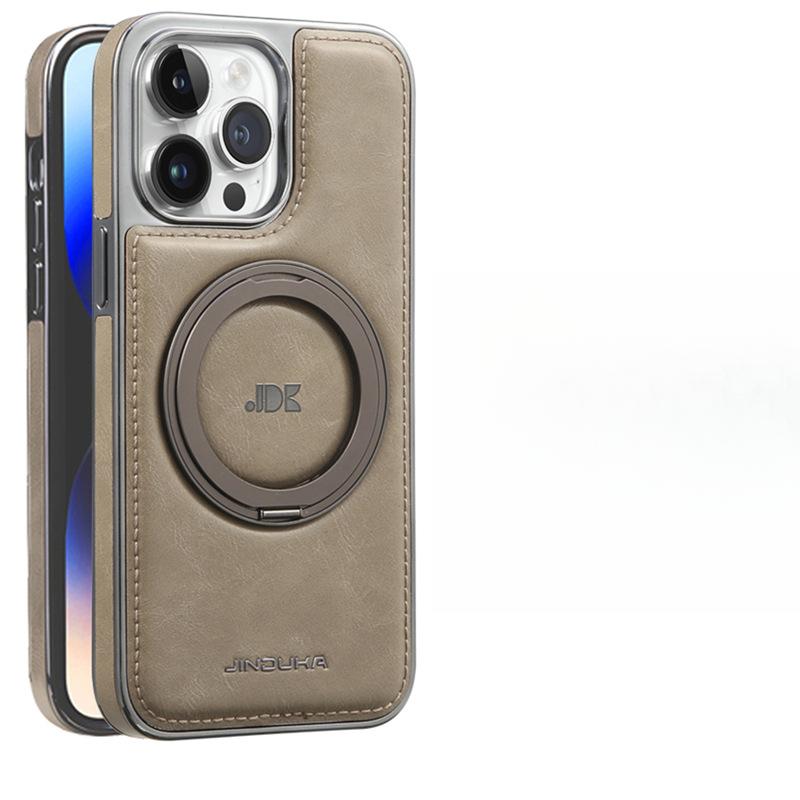 Vhodné pro pouzdro na telefon Apple 16promax, kožený otočný magnetický stojánek 15iphone, kožené pouzdro 14/13