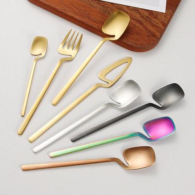 304 Stainless Steel Wall-Mounted Cutlery Set: Steak Knife, Fork, Spoon, Golden Spoon, Sanded Hanging Cup