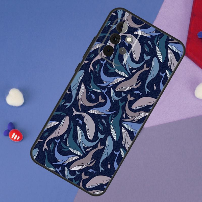 Whale Fish Wave Sea Case For Samsung Galaxy A52 A53 A33 A13 A34 A54 A14 A35 A55 A15 A56 A36 A26 A16 A06 A22 A32