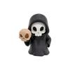 Small Table Decorative Figure with Hooded Skull Character, Collector Shelf Piece for Desk Display and Themed Styling