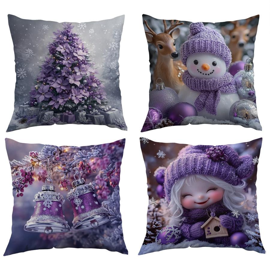 Christmas Pillow Cover Polyester Printed New Office Sofa Cushion Decoration Home Pillow Cover
