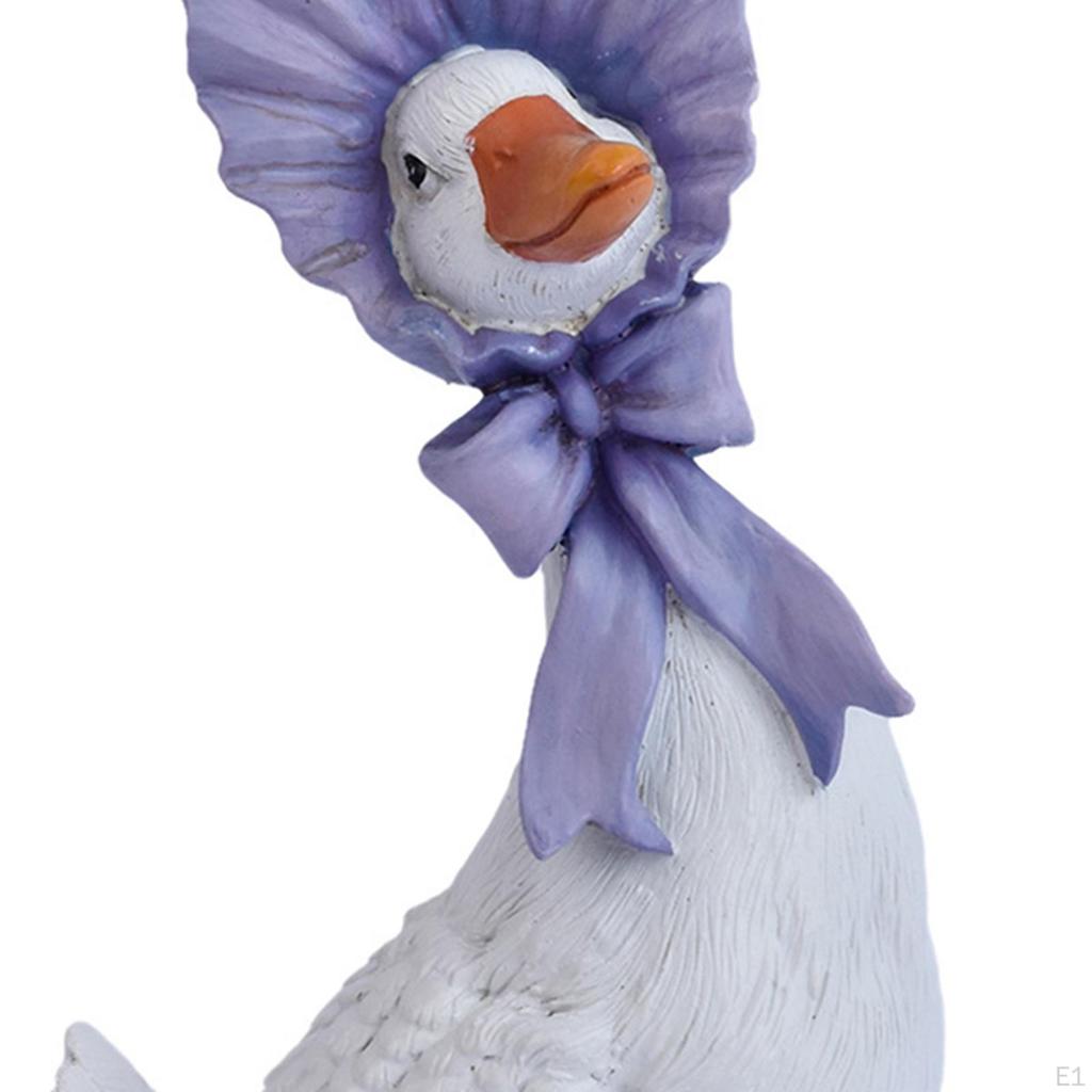 2Pcs Duck Garden Statues Figurine Cartoon Creative Funny Decorative Animal Sculpture Ornament for