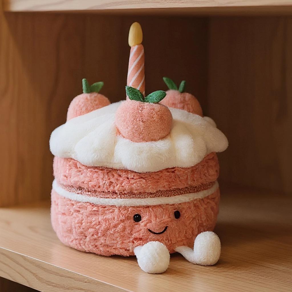 Jelly Cat UK for Fun Peach Birthday Cake Gift Cute Doll Plush Toy Cotton Fabric PP Cotton Filling Shanghai Exclusive