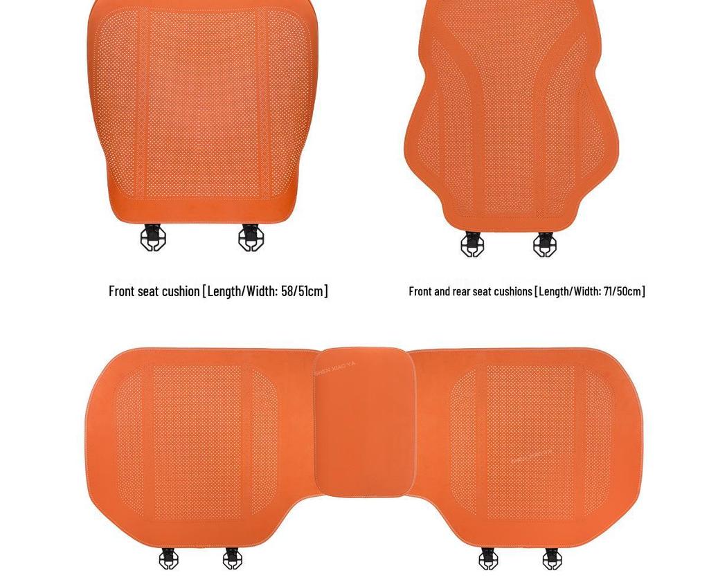 Denza Four Seasons Breathable Car Seat Cushion - Comfortable, Thin Plush, Single-Piece Cover