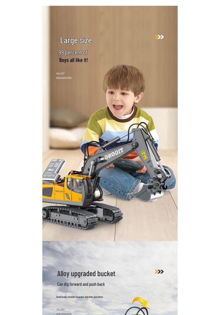 Children's Alloy Excavator Toy Vehicle - Simulation Model for Boys