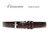 [COXSWAIN] Coxwain Men's Leather Belt, Dark Brown, Crocodile Embossed, 30mm Width, Made In Japan, CW20203-39