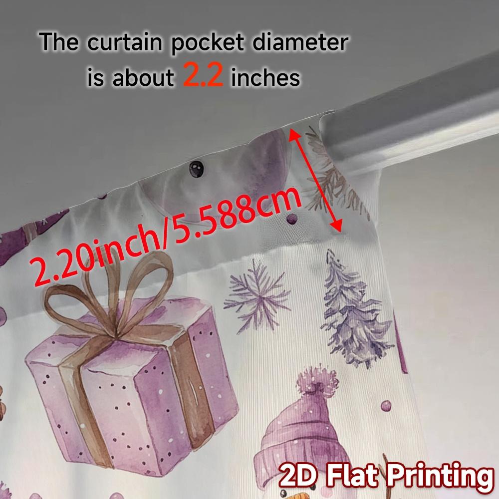 2pcs,Curtains Cute Snowmen Gifts Floral Chic Curtains Digital Printed Prints Light Filtering Curtains Decorations Ldeal for