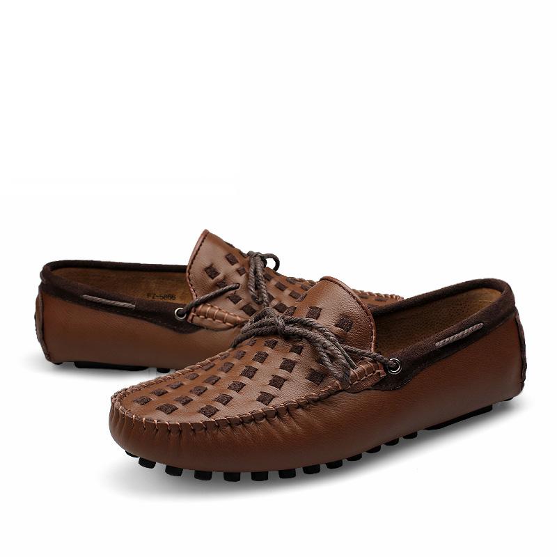 Mode Handgefertigte Leder Herrenschuhe Lässig Bequem Slipper Loafer Herren Lederschuhe Flats Mokassins Laufschuhe Herbst Dropshipping