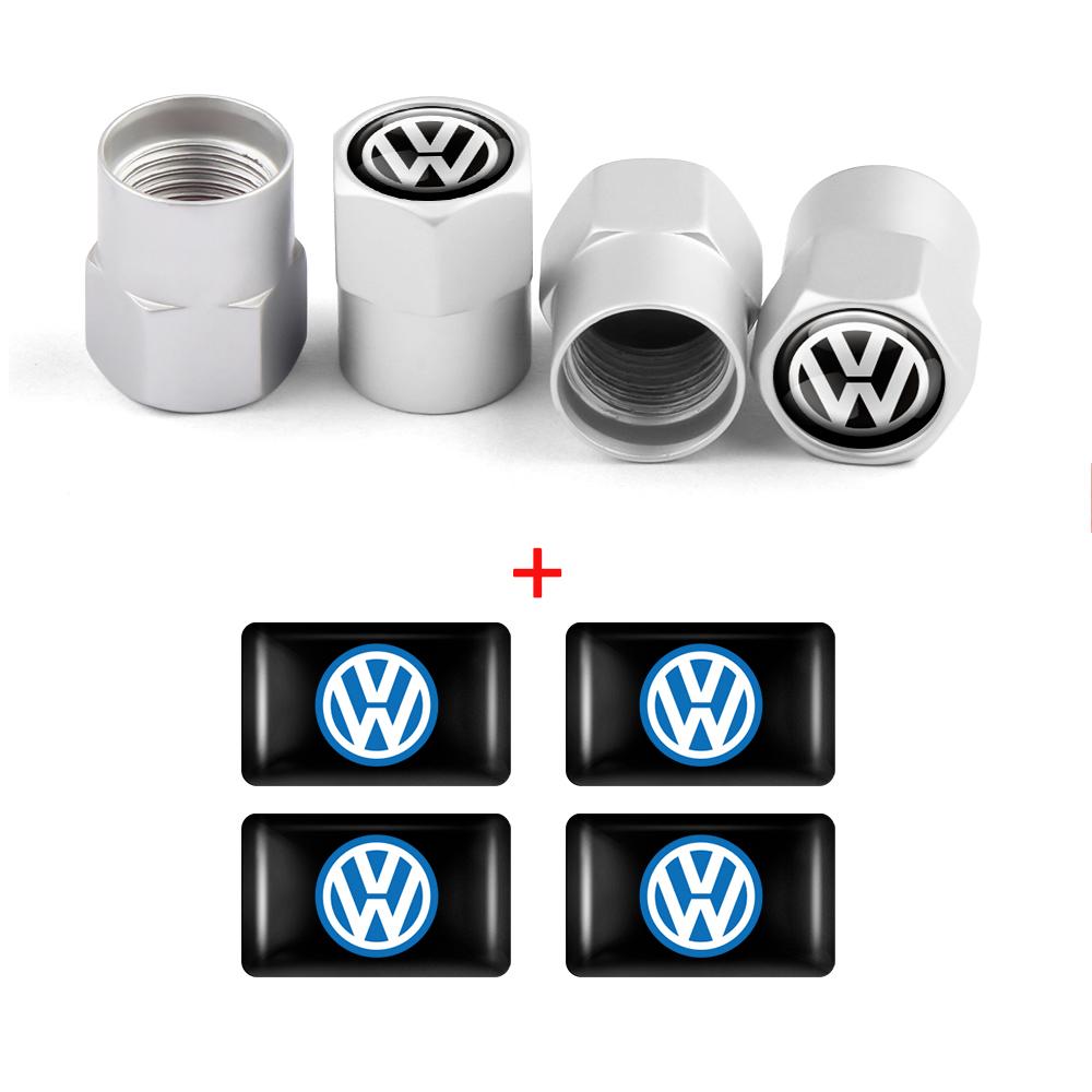 Car Interior Epoxy Logo Sticker Metal Wheel Tire Valve Cover For Volkswagen GTI Golf R Passat CC Lavida Sagitar Scirocco Tiguan