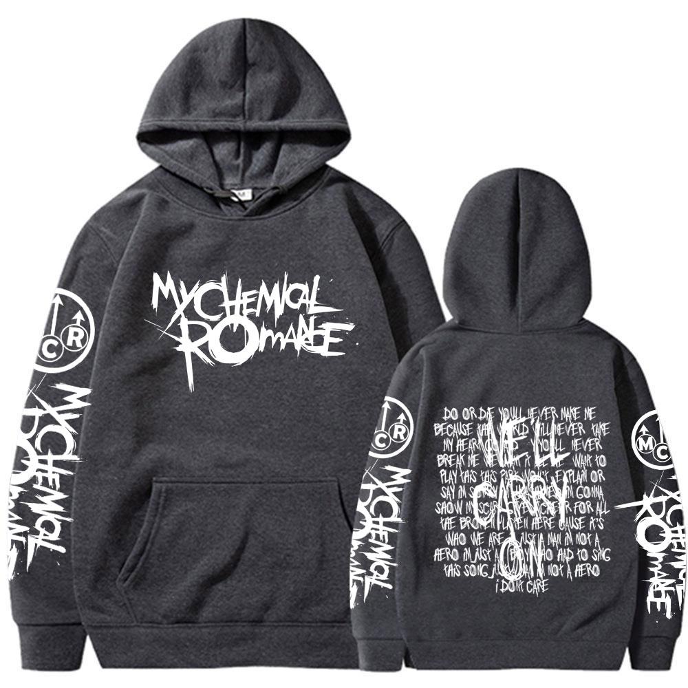 My Chemical Romance Doppelseitige Grafik-Hoodies Streetwear Black Parade Punk Emo Rock Pullover Herren Damen Kapuzen-Sweatshirts