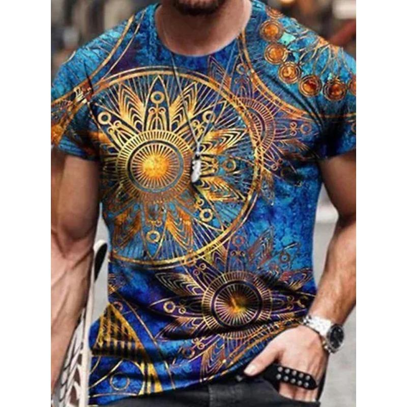 2024 Summer Wolf Print Outdoor Casual Men's 3D Printed T-shirt Loose Comfortable Sports Short Sleeve Street Fashion Crewneck Top