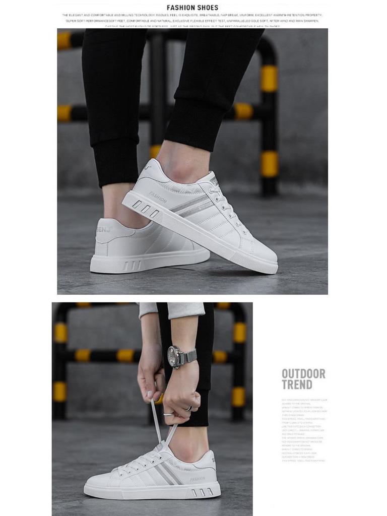 Summer 2023 Men's Trendy Sports Casual White Sneakers - Korean Style