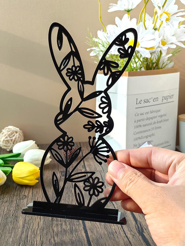 Easter Decorative Ornament Acrylic Bunny Eggs Easter Eggs Mirroor Tabletop Holiday Decoration Home Decor Christmas Ornament Bulk