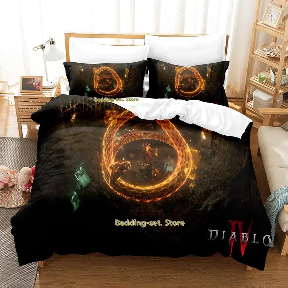 

Новый комплект постельного белья Diablo IV Single Twin Full Queen King Size Bed Set Adult Kid Bedroom Duvetcover Sets Anime Parure de lit Bed 70x133cm 2pcs
