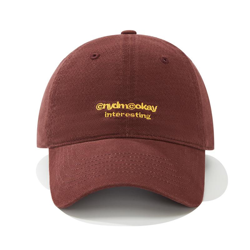 Embroidered baseball cap spring new casual couple showing small face big head circumference cap trendy brand