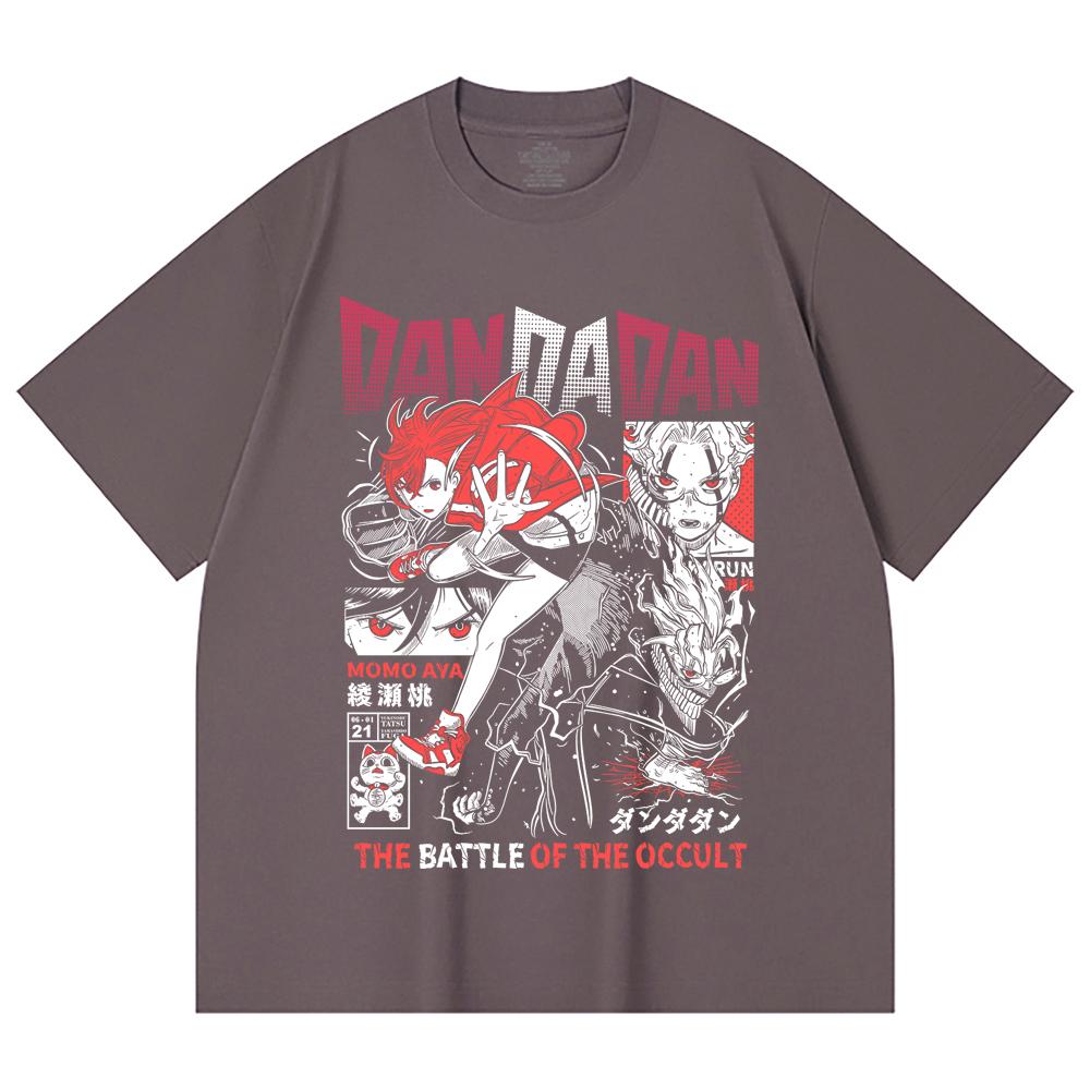 230 Gsm 100% Cotton DanDaDan V4 Occult Battle Print Unisex Heavy Cotton T Shirt