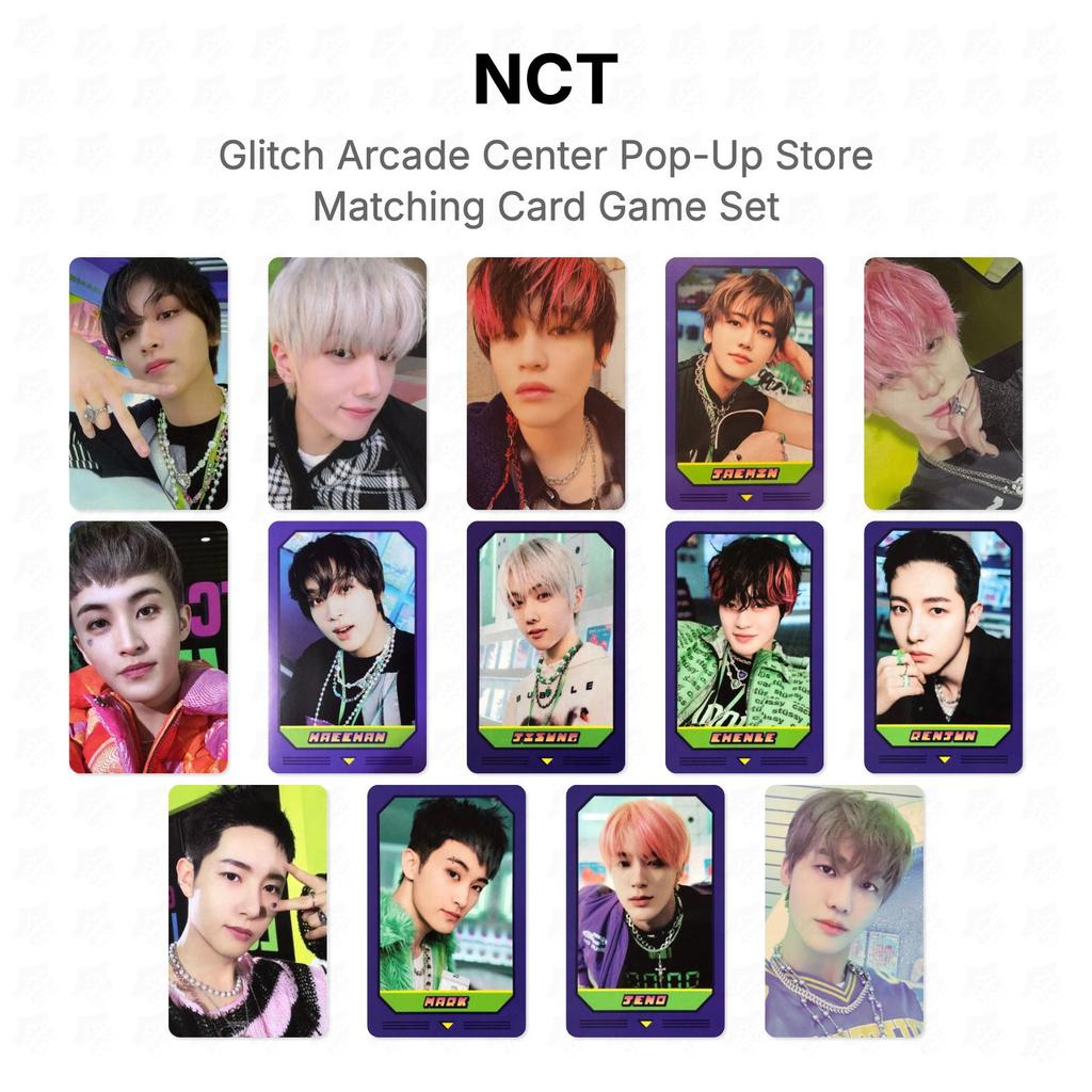 NCT Glitch Arcade Center Pop-Up Store Matching Card Game Set Official Photocard
