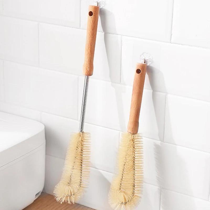 Wooden Bottle Cleaning Brush with Long Handle - Glass Scrubber for Stainless Steel Drink Bottles, Kitchen Tools,Cleaning Tools