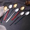 Korean Style Stainless Steel Long Handle Spoon – for Soup, Coffee, Dessert, Ice Cream, Gift Tableware