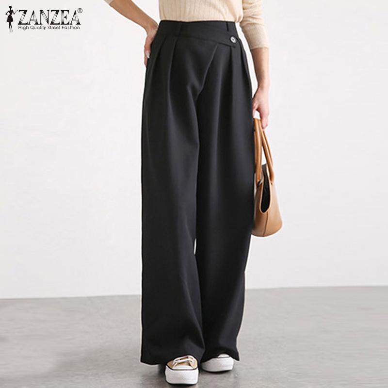 

ZANZEA Женские повседневные свободные брюки с эластичной резинкой на талии