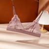 Blonde-BH uten stålring tube-topp tynn uten brystinnlegg dyp V-BH blonder blomstret sexy BH Bralette undertøy