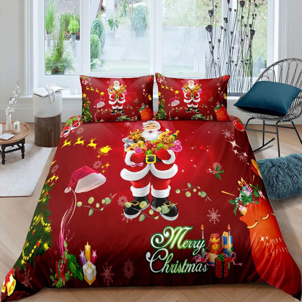Christmas Snowflake Down Comforter Set Bedding Set 3-piece Duvet Cover Set