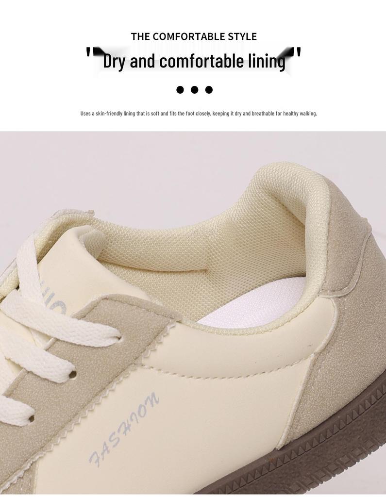 Leichte Frühlings-Freizeit-Damenschuhe in einfarbiger deutscher Stilrichtung, vielseitig, weiß